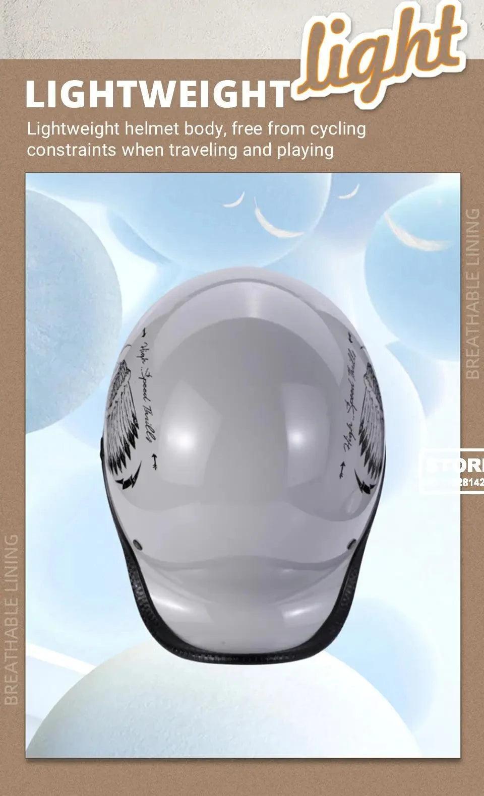 Retro Helmet Half Face Windshield Motorcycle Helmet Men Women Scooter Casco Motorbike Cycling Helmet ABS Material