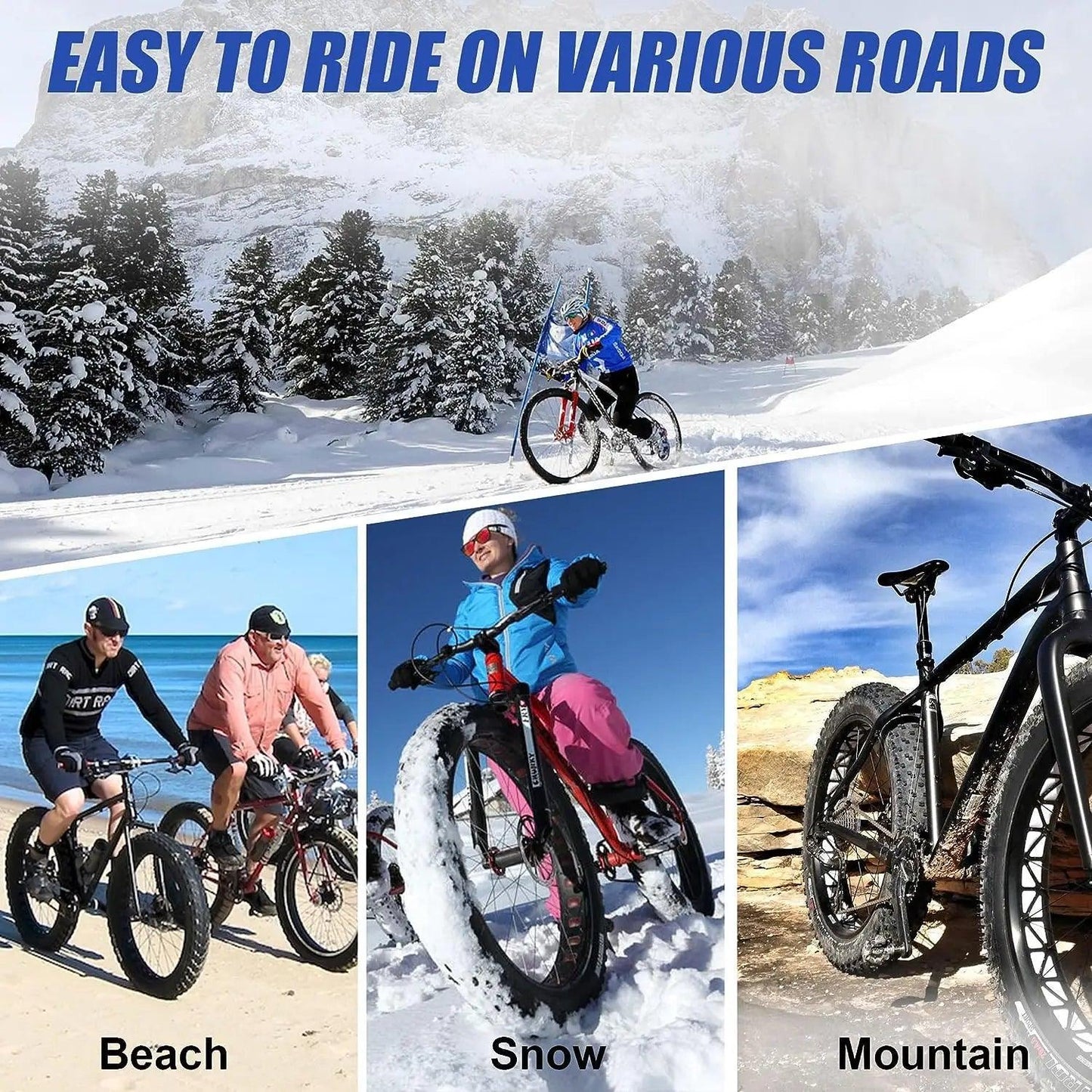 ZUKKA 20 x 4.0 Fat Tire for Ebike Mountain Bike Heavy Duty Wear-Resistant Black White E-Bike Mountain Snow Bike Tire - Franklyn & Page Emporium