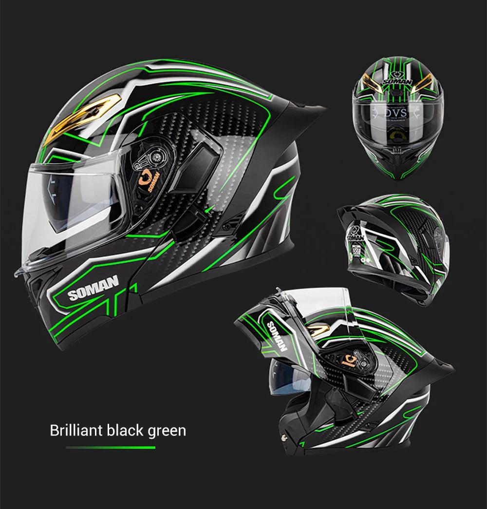 Motorcycle Helmet Double Lens Full Face Helmet Wear-Resistant Head Protection Anti-Slip Motocross Kask Breathable Casco Capacete - Franklyn & Page Emporium