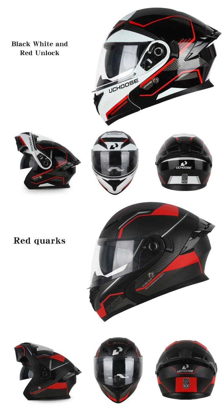 Premium DOT Approved Helmets Crash Motorbike Protective Gear Men Women Flip Up Helmet Motorcycle Visor - Franklyn & Page Emporium