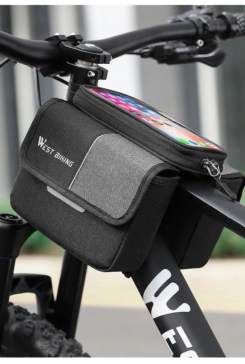 WEST BIKING Bicycle Bag Cycling Top Front Tube Frame Bag 7.0Inches Phone Case Storage Touch Screen MTB Road Bike Bag Accessories - Franklyn & Page Emporium