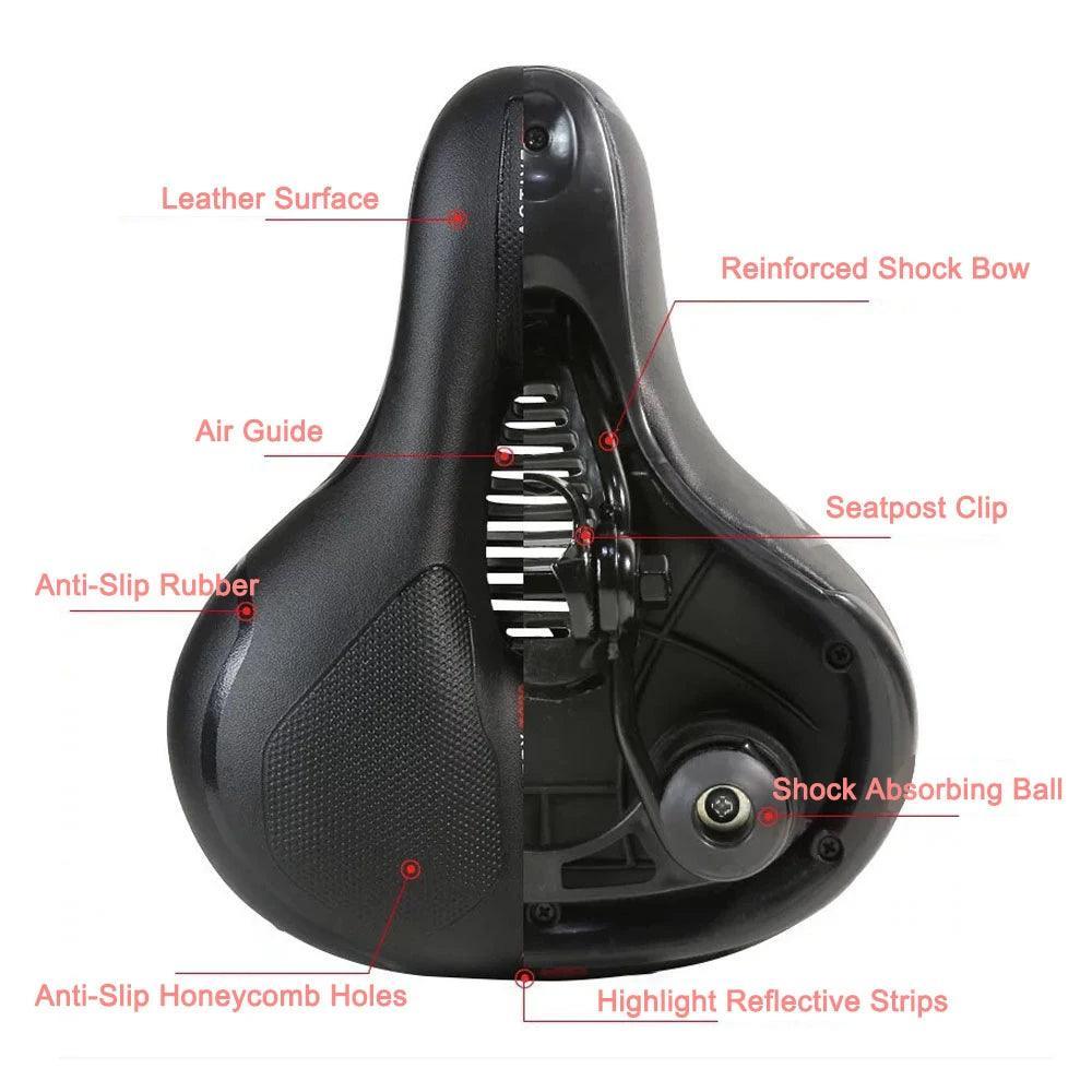 Bike Seat Comfortable & Breathable Bicycle Saddle Cushion Water-Resistant with Dual Shock Absorbing for MTB Mountain Road Bike - Franklyn & Page Emporium