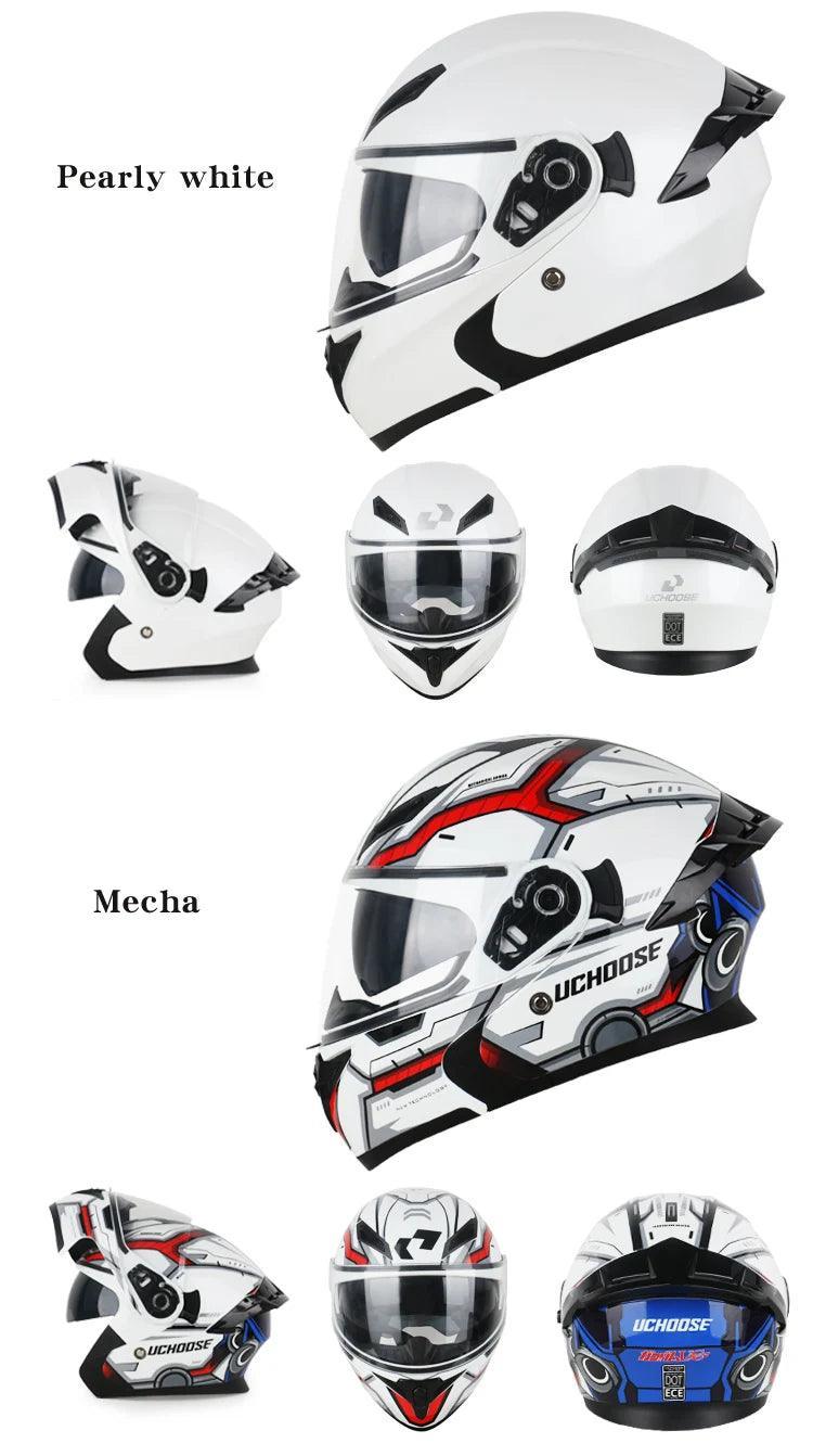 Premium DOT Approved Helmets Crash Motorbike Protective Gear Men Women Flip Up Helmet Motorcycle Visor - Franklyn & Page Emporium