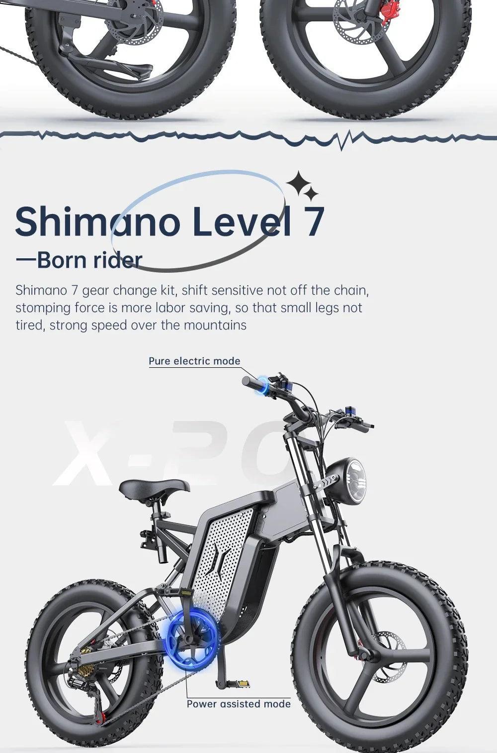 E-Bike Adults 20 Inch 48v 2000W 35AH Electric Bicycle Motocross Off-Road - Franklyn & Page Emporium