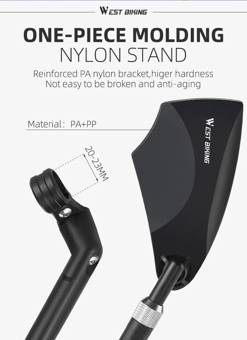 WEST BIKING Anti-Glare Bicycle Mirror Handlebar Rear View Wide Range Back Sight Reflect electric scooter Mirror bike accessories - Franklyn & Page Emporium