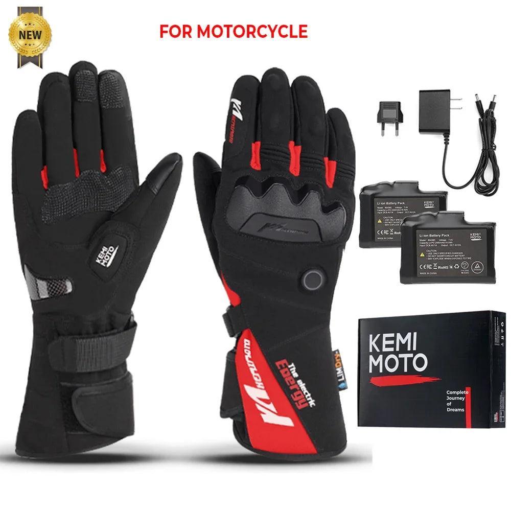 Heated Motorcycle Gloves for Winter riding Bike Thermal Gloves Warm Waterproof Rechargeable USB - Franklyn & Page Emporium