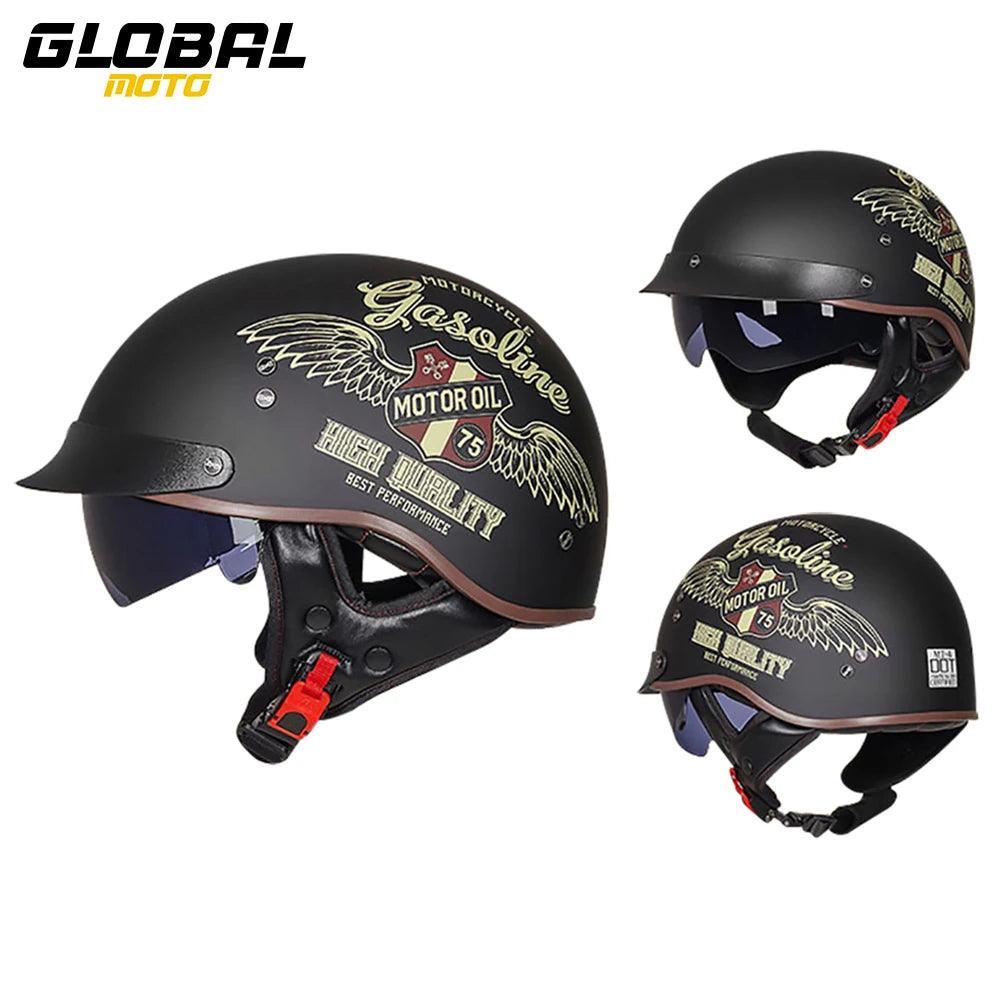 Retro Motorbike Helmet Summer Men Motorbike Riding Protective Helmet Women Motorcycle Half Helmet