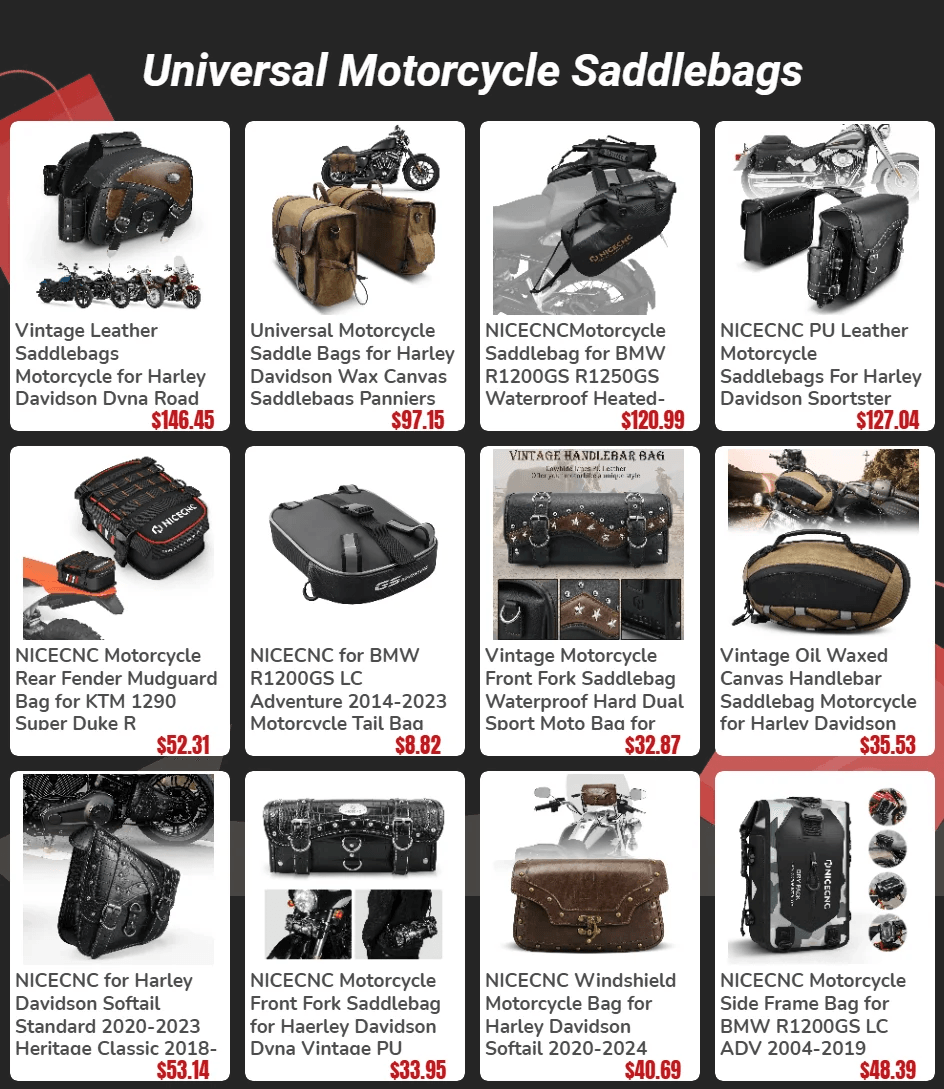 Waterproof Leather Motorcycle Handlebar Saddlebag for Harley Davidson Sportster HondaDual Sport Motorbike Tool Storage Front Box