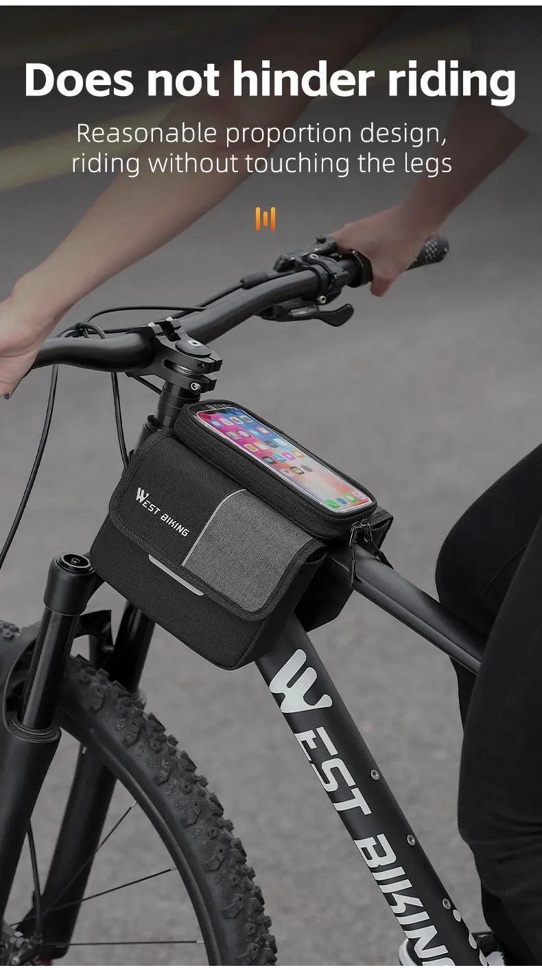 WEST BIKING Bicycle Bag Cycling Top Front Tube Frame Bag 7.0Inches Phone Case Storage Touch Screen MTB Road Bike Bag Accessories - Franklyn & Page Emporium