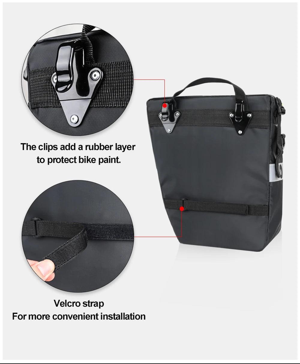 Bike Pannier Bag 3 In 1 Big Capacity With Rain Cover Rear Rack Seat Trunk Bags For Mtb Road Folding Bicycles E-Bike - Franklyn & Page E-Bike Emporium