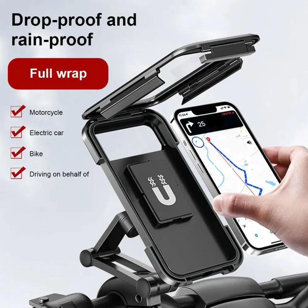 Motorcycle Bike Mobile Phone Holder Support Waterproof Universal Bicycle GPS 360° Swivel Adjustable Motorcycle Cellphone Holder - Franklyn & Page Emporium