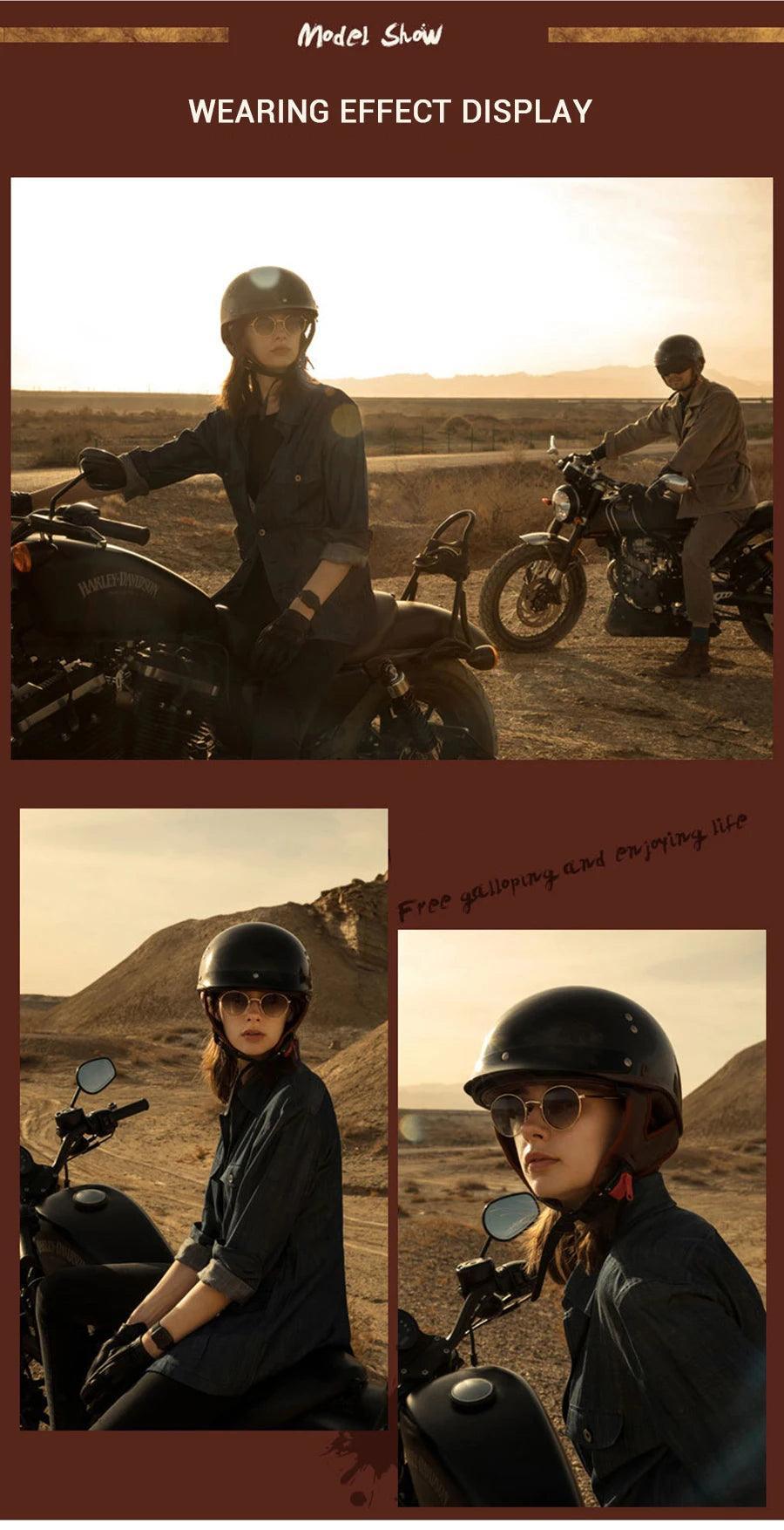 Retro Motorbike Helmet Summer Men Motorbike Riding Protective Helmet Women Motorcycle Half Helmet