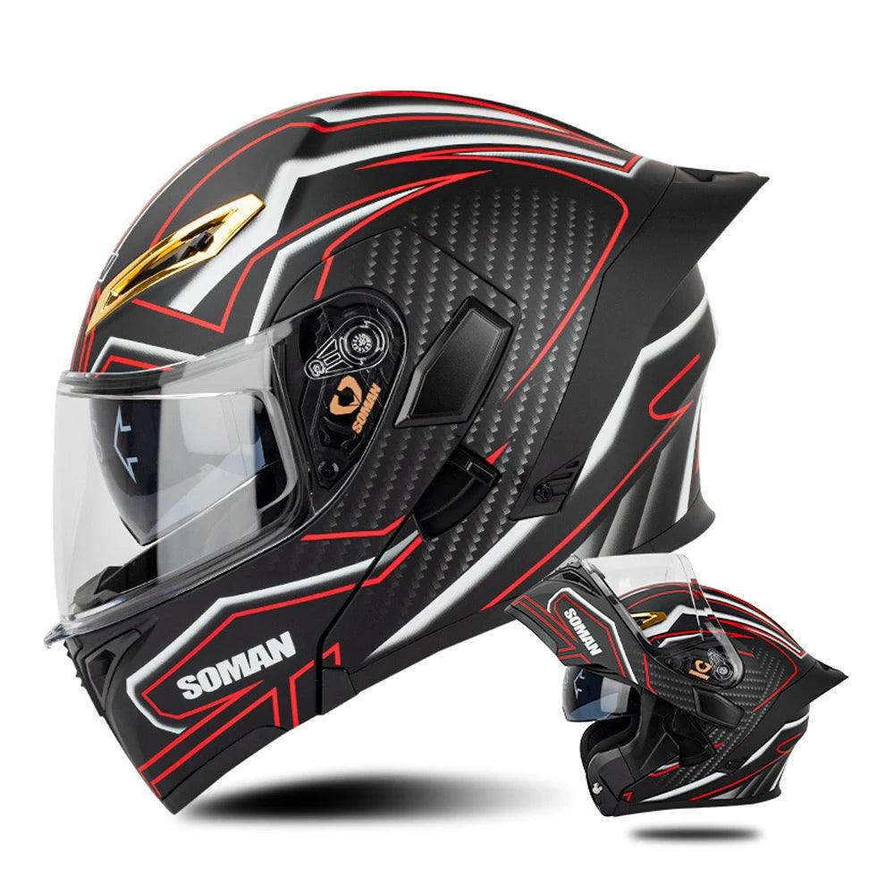 Motorcycle Helmet Double Lens Full Face Helmet Wear-Resistant Head Protection Anti-Slip Motocross Kask Breathable Casco Capacete - Franklyn & Page Emporium