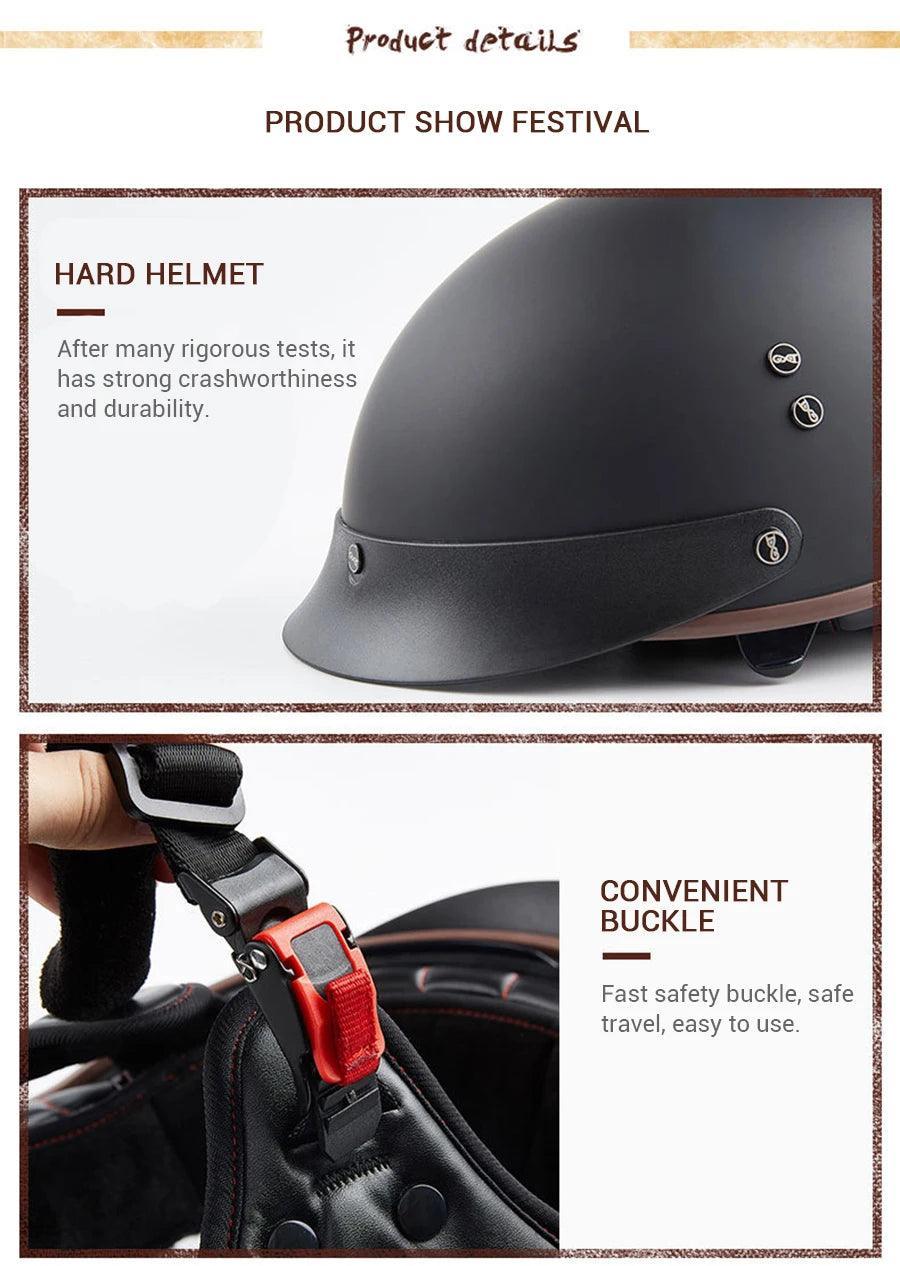 Retro Motorbike Helmet Summer Men Motorbike Riding Protective Helmet Women Motorcycle Half Helmet