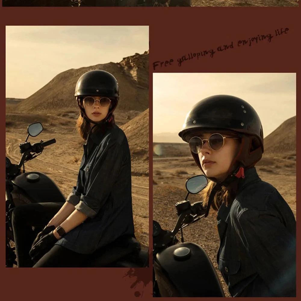 Retro Motorbike Helmet Summer Men Motorbike Riding Protective Helmet Women Motorcycle Half Helmet