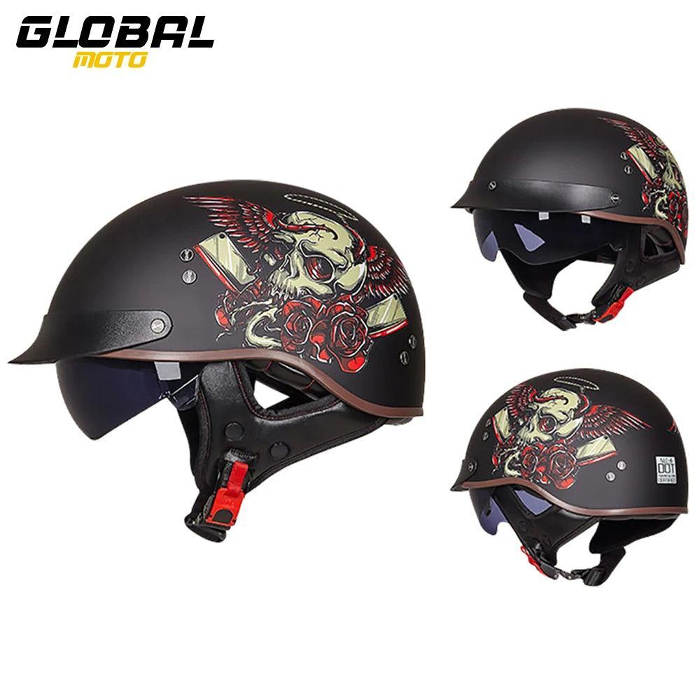 Retro Motorbike Helmet Summer Men Motorbike Riding Protective Helmet Women Motorcycle Half Helmet