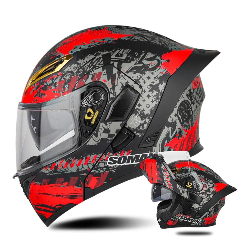 Motorcycle Helmet Double Lens Full Face Helmet Wear-Resistant Head Protection Anti-Slip Motocross Kask Breathable Casco Capacete - Franklyn & Page Emporium