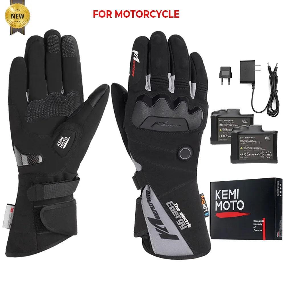 Heated Motorcycle Gloves for Winter riding Bike Thermal Gloves Warm Waterproof Rechargeable USB - Franklyn & Page Emporium