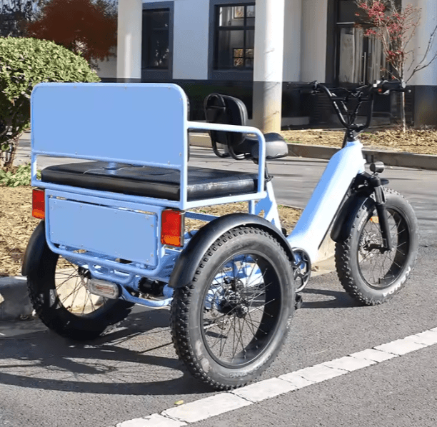 3 Wheel Electric Tricycle Front Drive 24inch Family Cargo Bike Adult Fat Tire Trike 500W 2 Person E Trike (40 km/h)