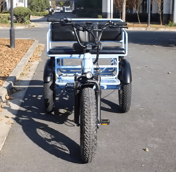 3 Wheel Electric Tricycle Front Drive 24inch Family Cargo Bike Adult Fat Tire Trike 500W 2 Person E Trike (40 km/h)