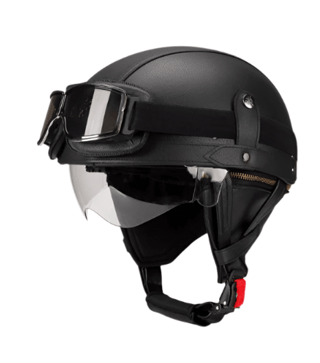 Vintage Black Motorcycle Helmet Retro Half Helmet Shell Matte Motorbike Protection Safety Cap Cascos Para Motos - Franklyn & Page Electric and Robotics Emporium