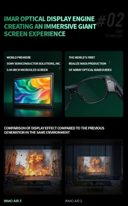 2025 New INMO AIR3 AR Glasses – Wireless, Full-Color, 1080P Camera, All-in-One AR/VR Glasses Compatible with Android & iPhone