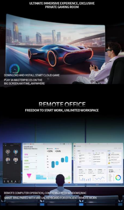 2025 New INMO AIR3 AR Glasses – Wireless, Full-Color, 1080P Camera, All-in-One AR/VR Glasses Compatible with Android & iPhone