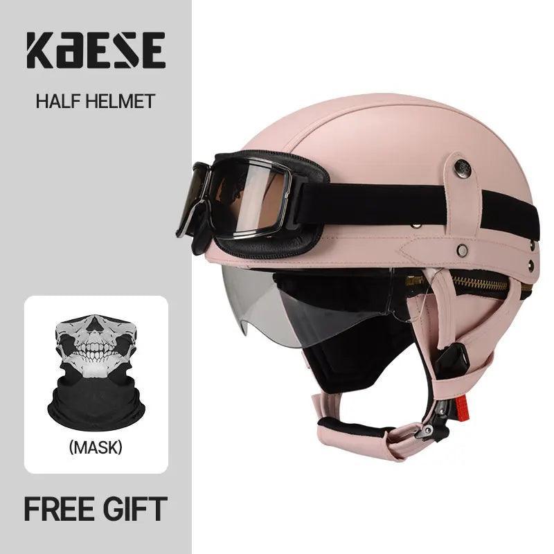 Vintage Black Motorcycle Helmet Retro Half Helmet Shell Matte Motorbike Protection Safety Cap Cascos Para Motos