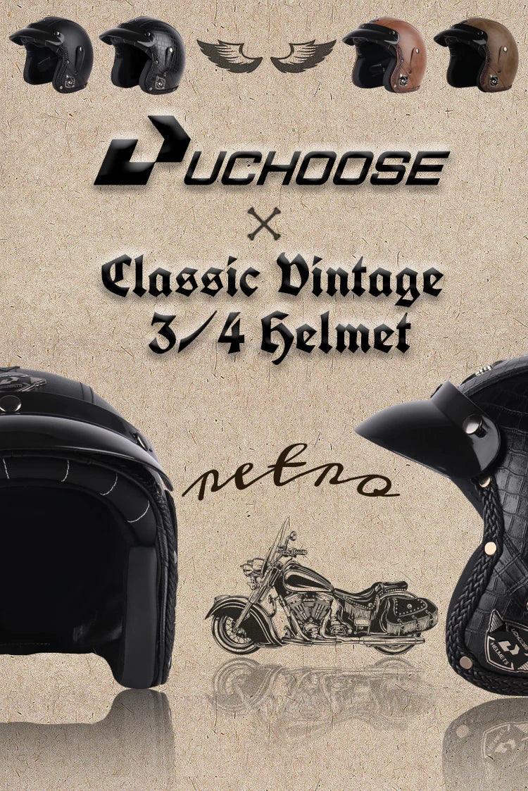 DOT Open Face Three Quarters Casco Moto Motorcycle Accessories Men Moto Helmets Certificated Retro Motorcycle Helmet Free Goggle