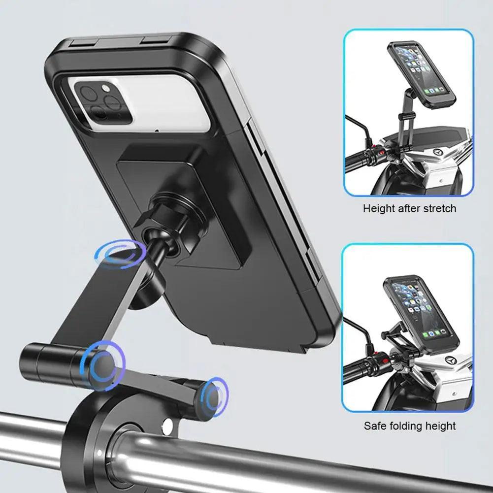 Motorcycle Bike Mobile Phone Holder Support Waterproof Universal Bicycle GPS 360° Swivel Adjustable Motorcycle Cellphone Holder - Franklyn & Page Emporium