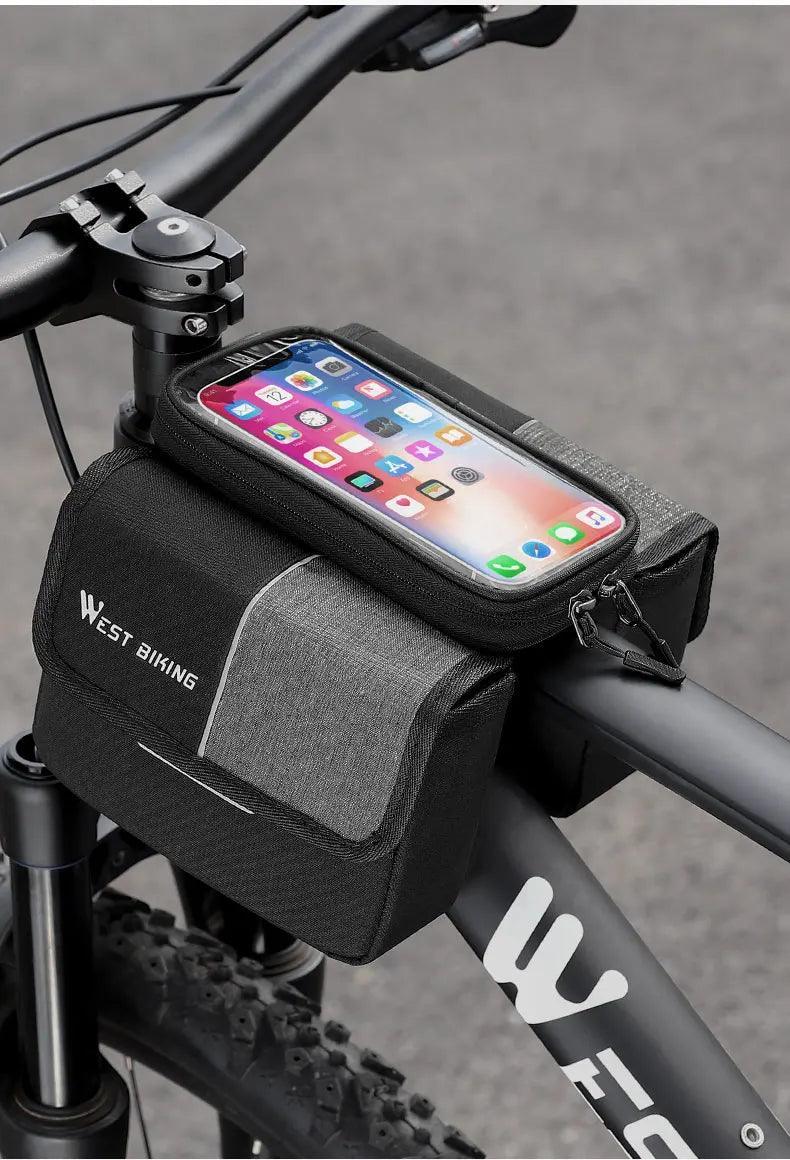 WEST BIKING Bicycle Bag Cycling Top Front Tube Frame Bag 7.0Inches Phone Case Storage Touch Screen MTB Road Bike Bag Accessories - Franklyn & Page Emporium