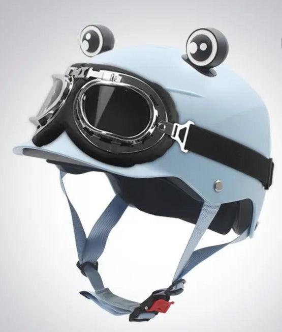 Motorcycle Helmet German Leather Style Pilot Motorcycle Open Face Retro Half Helmet Cruise Chopper Biker Helmet