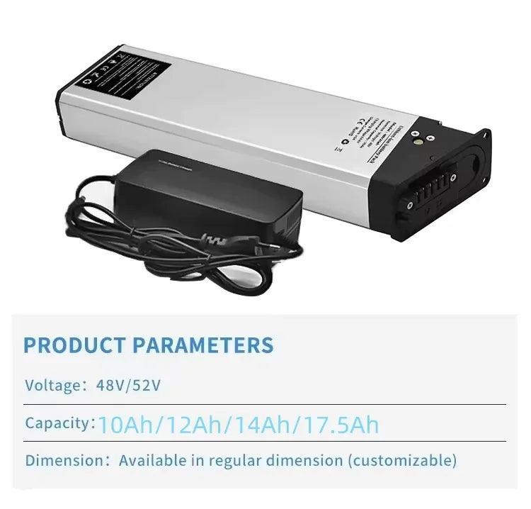 For New Engwe EP-2 Pro Engine Pro(Upgraded)&MATE X Bike:52v/48V/36V Replacement Batteries(17.5Ah-10Ah)in DCH-003,DCH-006,DCH-009