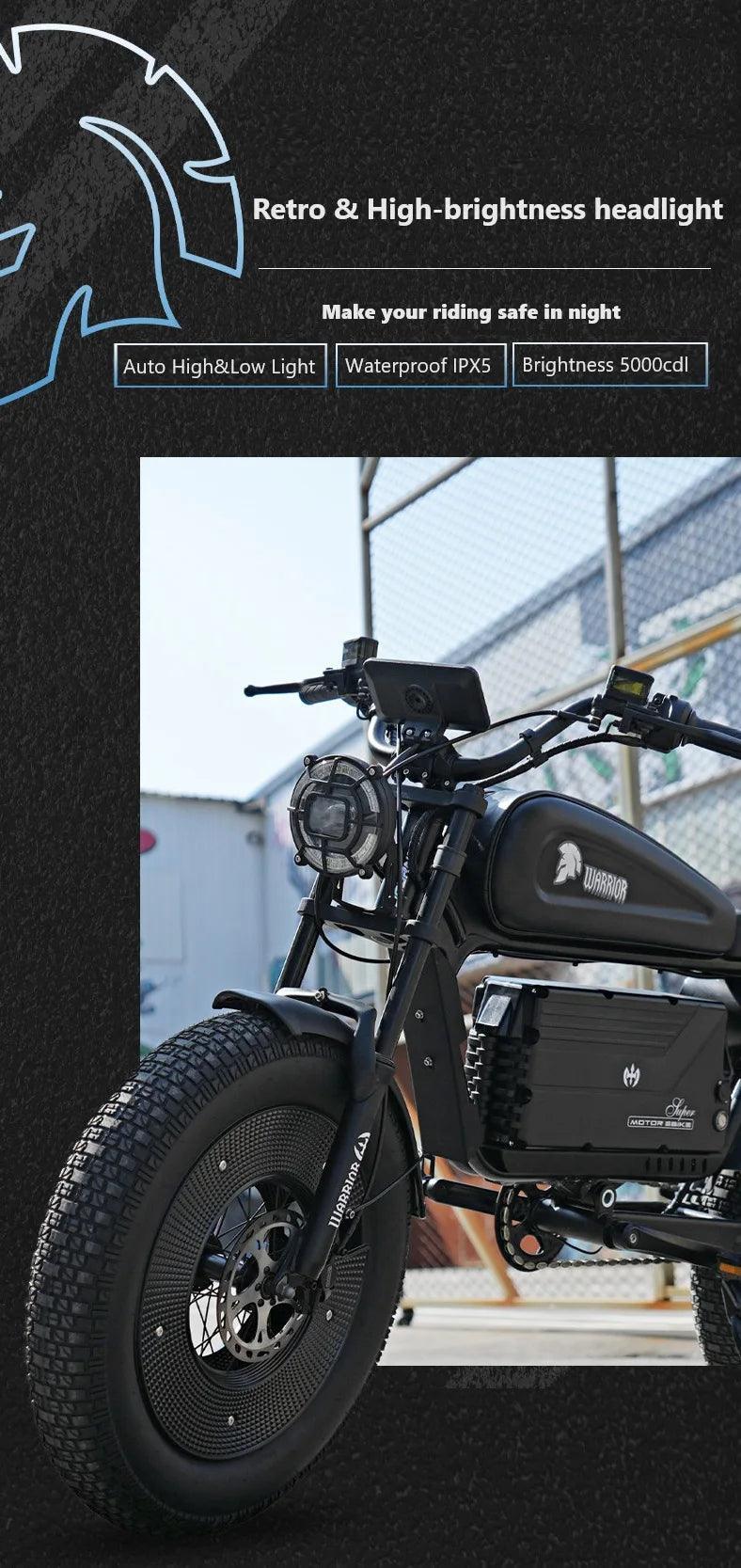 3000W 60V 45AH Electric bicycle with bluetooth speaker Ebike 20" Fat Tire vintage E-bike - Franklyn & Page Emporium