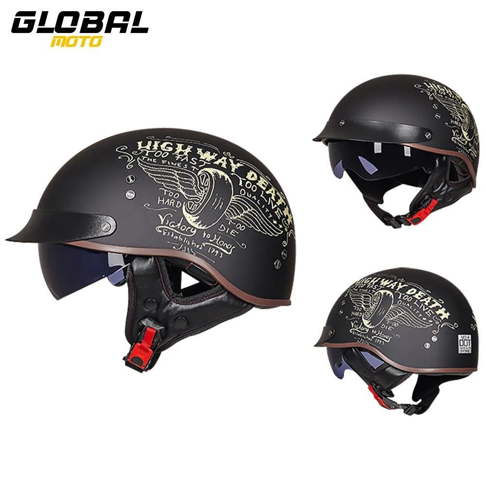 Retro Motorbike Helmet Summer Men Motorbike Riding Protective Helmet Women Motorcycle Half Helmet