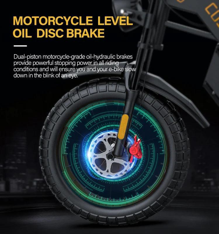 Retro Dirt Fat Tire E-bike 1500w Motor Long Range 20x4.0 City Off-Road Fat Ebike Electric Bicycle - Franklyn & Page Emporium