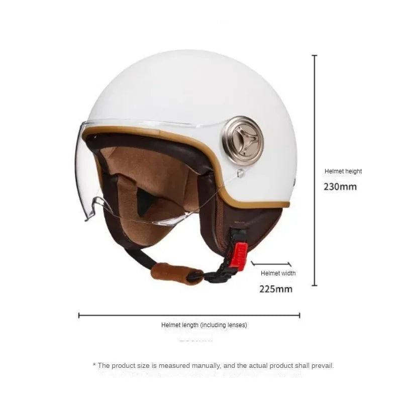 Vintage Electric Motorcycle Helmet Vintage Casque Anti Mist Hat Men's and Women's Skateboarding Warm Helmet Winter Safety Helmet - Franklyn & Page Emporium