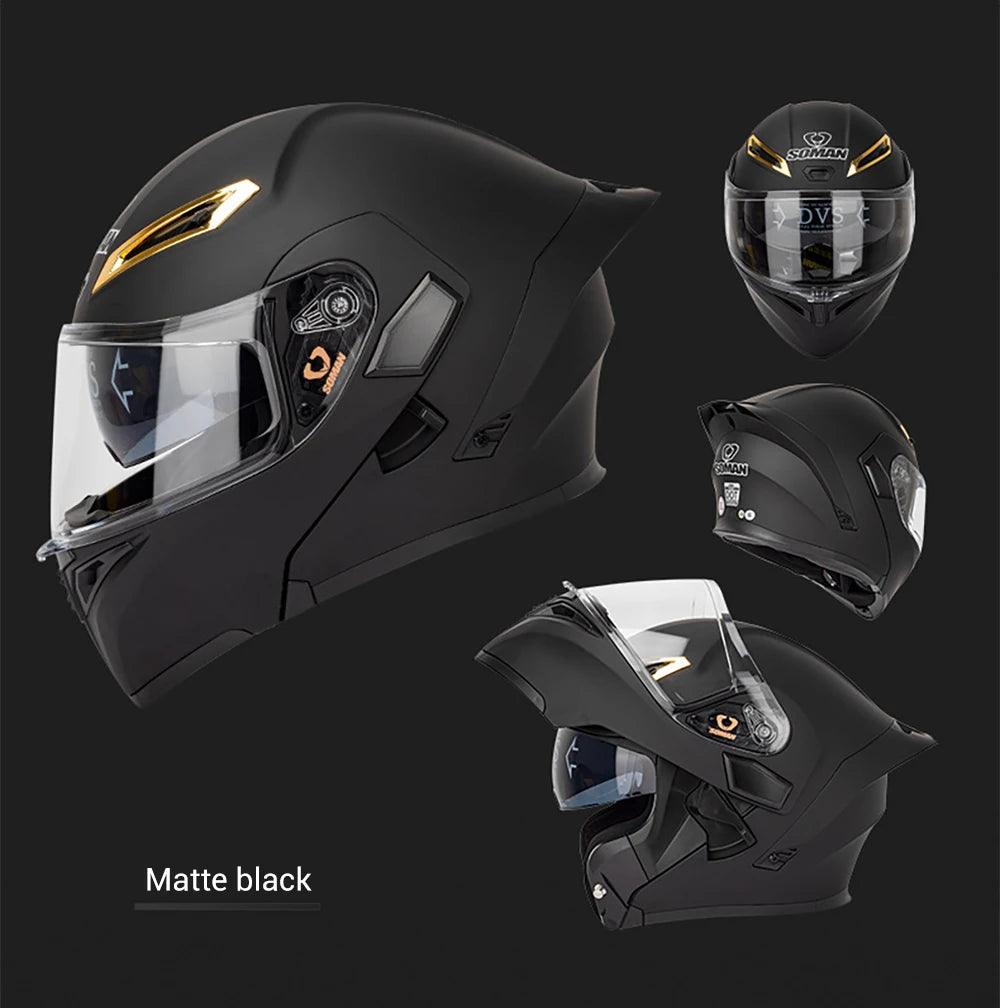 Motorcycle Helmet Double Lens Full Face Helmet Wear-Resistant Head Protection Anti-Slip Motocross Kask Breathable Casco Capacete - Franklyn & Page Emporium