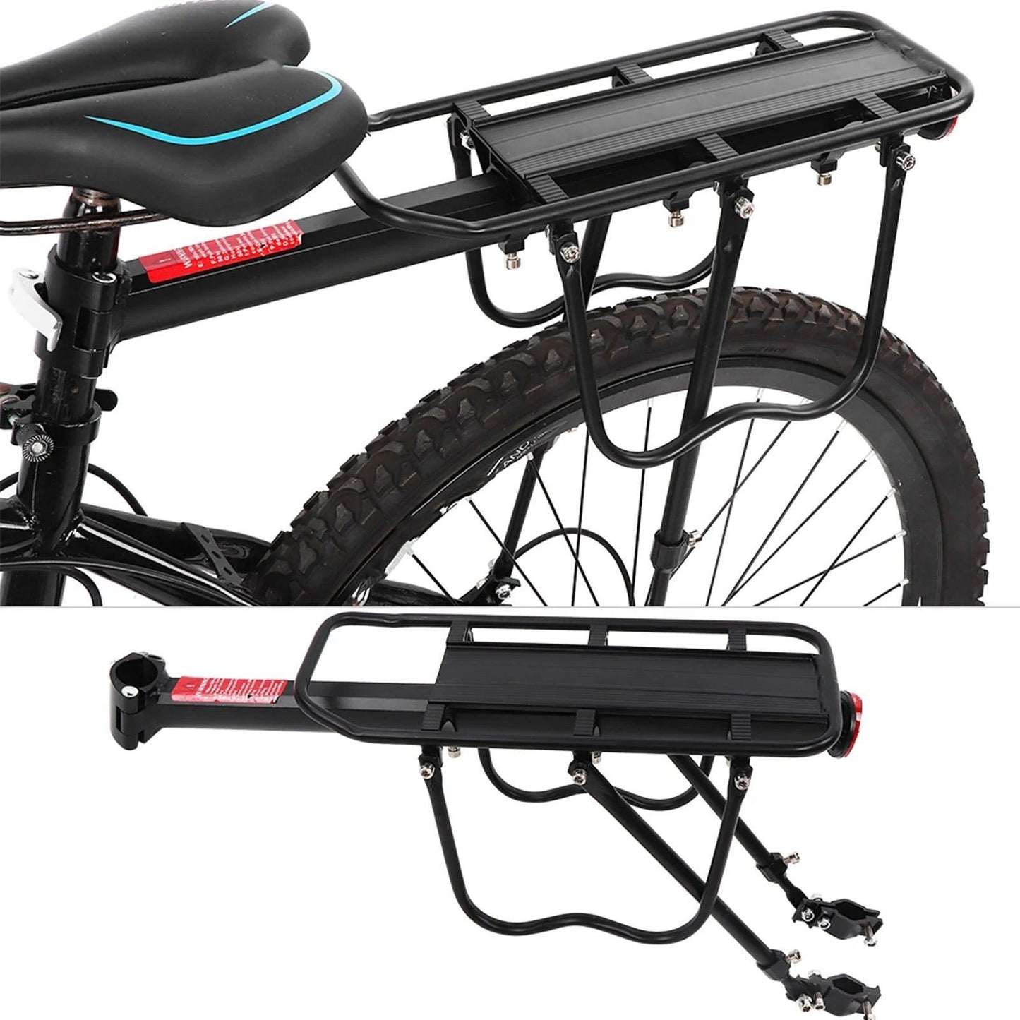 Bike Rack Aluminium Alloy Black Bicycle Luggage Rack Bike Rear Carrier Shelf Cycling Equipment Accessory - Franklyn & Page Emporium