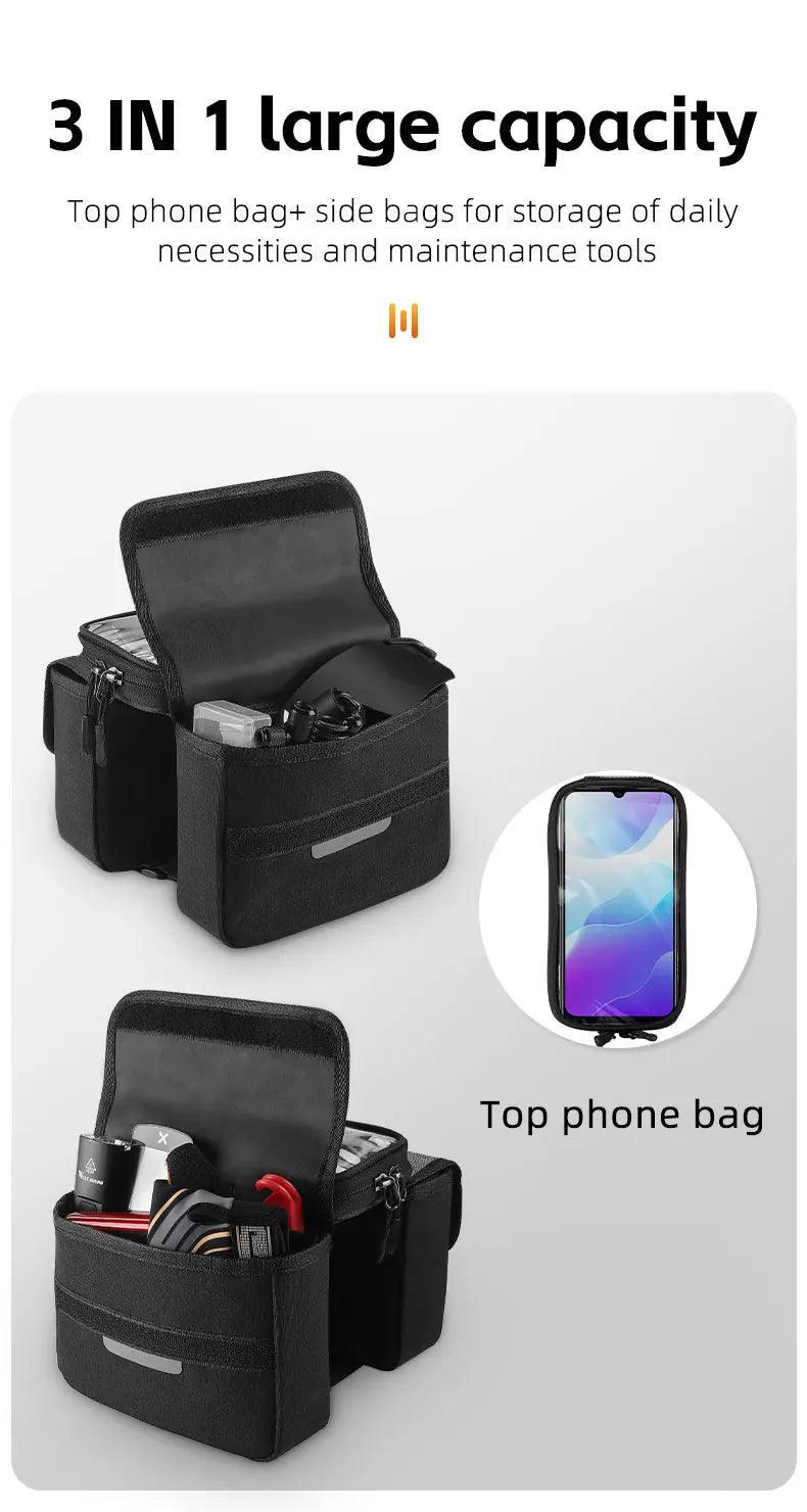 WEST BIKING Bicycle Bag Cycling Top Front Tube Frame Bag 7.0Inches Phone Case Storage Touch Screen MTB Road Bike Bag Accessories - Franklyn & Page Emporium