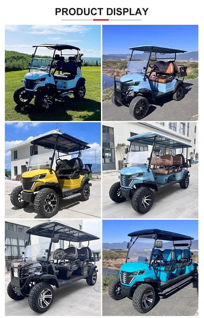Newest Lithium Battery Golf Car 60V Adults Scooter Solar Panels Powered 4 Seater Off Road Beach Buggy Electric Golf Cart - Franklyn & Page E-Bike Emporium