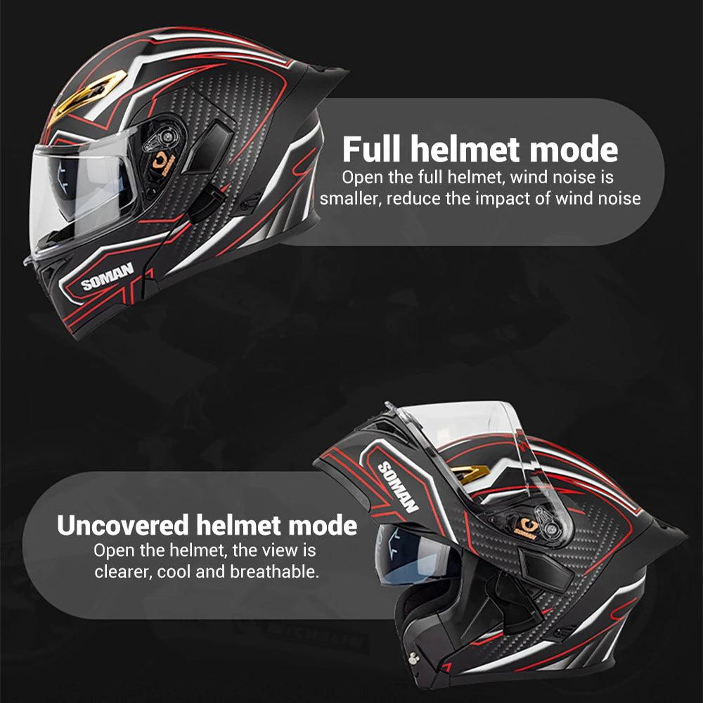 Motorcycle Helmet Double Lens Full Face Helmet Wear-Resistant Head Protection Anti-Slip Motocross Kask Breathable Casco Capacete - Franklyn & Page Emporium