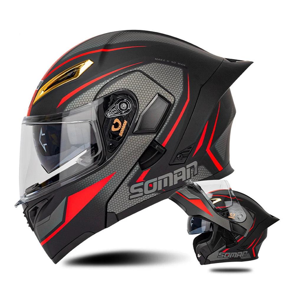 Motorcycle Helmet Double Lens Full Face Helmet Wear-Resistant Head Protection Anti-Slip Motocross Kask Breathable Casco Capacete - Franklyn & Page Emporium