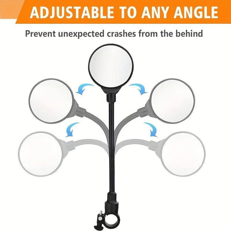2PCS Bike Mirror Bike Handlebar Wide Angle Rearview Mirror Rotatable Shockproof And Adjustable - Franklyn & Page E-Bike Emporium