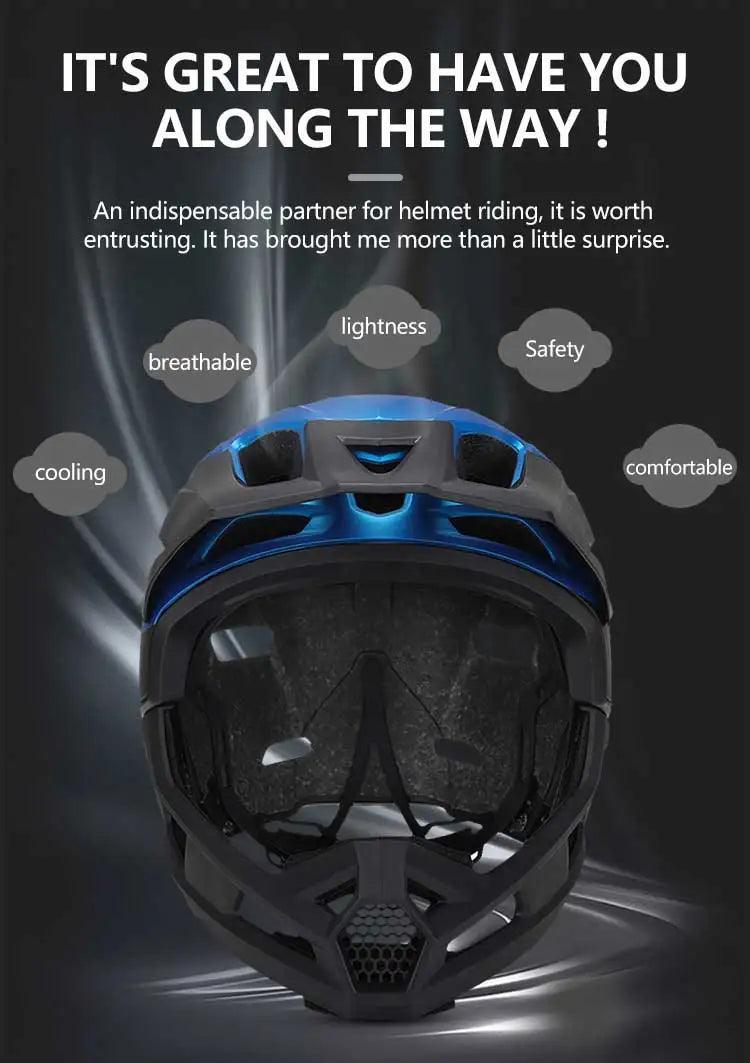 Bicycle Bike Helmet Full Face Detachable One-piece - Franklyn & Page Emporium