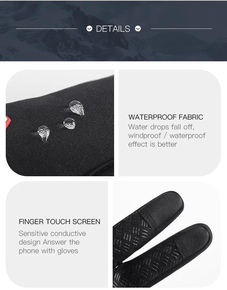 Warm Cycling Gloves Thermal Outdoor Sport Running Bicycle Ski Gloves for Camping Hiking Motorcycle Gloves Men