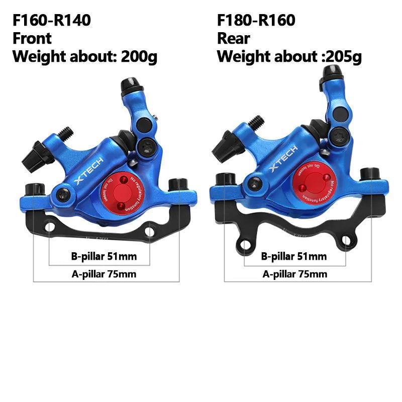 ZOOM XTECH HB100 Hydraulic Disc Brake Calipers Front & Rear Black Red Gold Blue Purple Brake For MTB Bicycle Brake Set