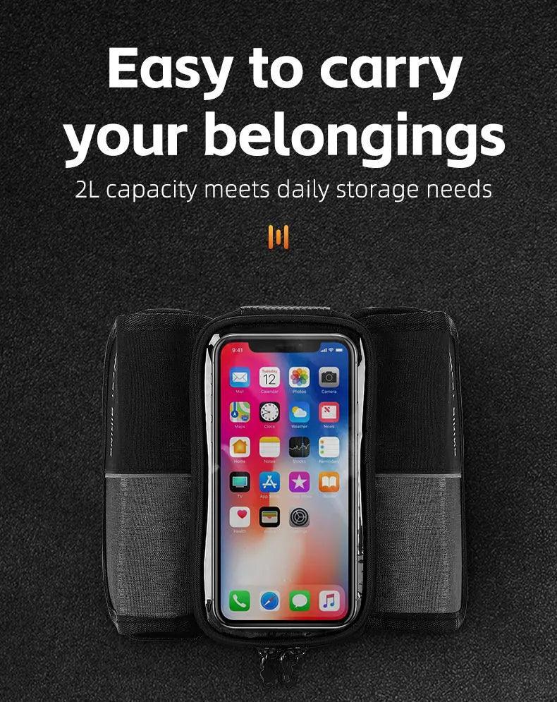 WEST BIKING Bicycle Bag Cycling Top Front Tube Frame Bag 7.0Inches Phone Case Storage Touch Screen MTB Road Bike Bag Accessories - Franklyn & Page Emporium