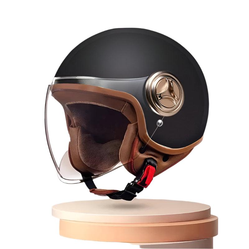 Vintage Electric Motorcycle Helmet Vintage Casque Anti Mist Hat Men's and Women's Skateboarding Warm Helmet Winter Safety Helmet - Franklyn & Page Emporium