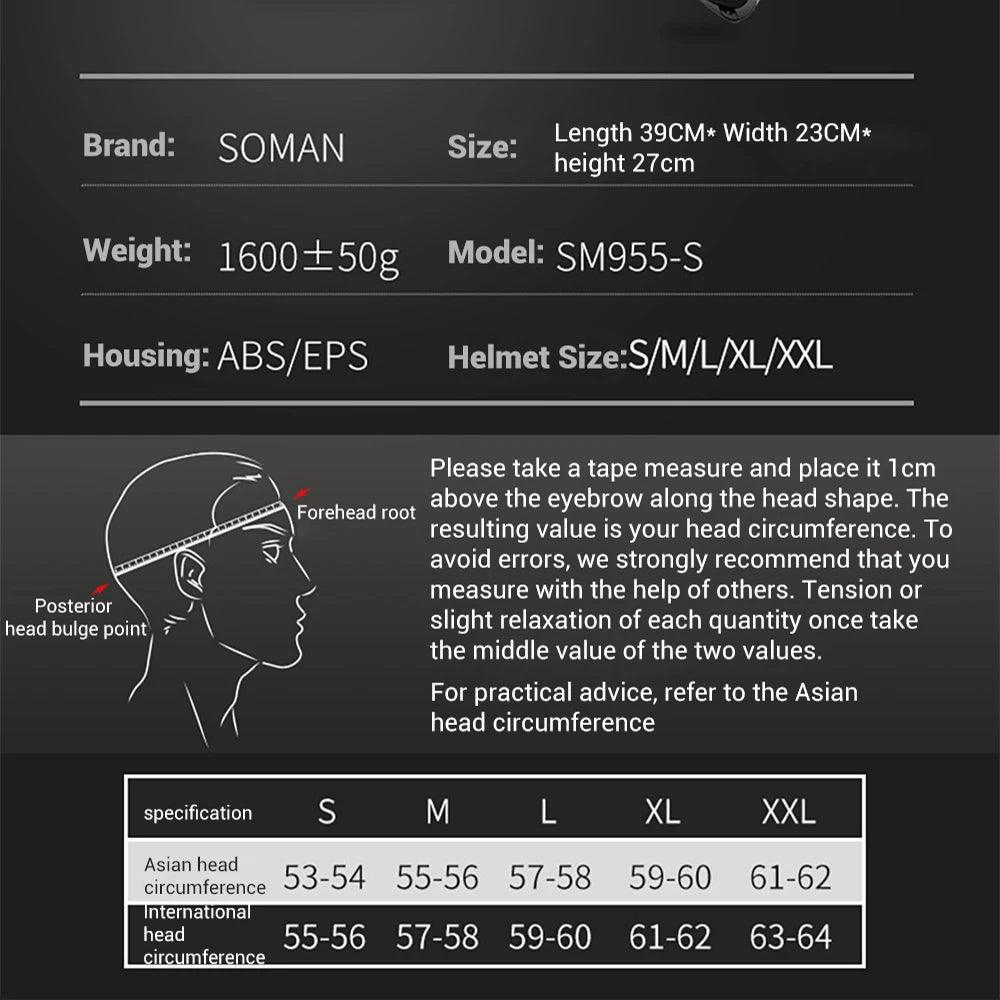 Motorcycle Helmet Double Lens Full Face Helmet Wear-Resistant Head Protection Anti-Slip Motocross Kask Breathable Casco Capacete - Franklyn & Page Emporium